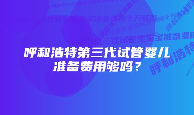 呼和浩特第三代试管婴儿准备费用够吗？