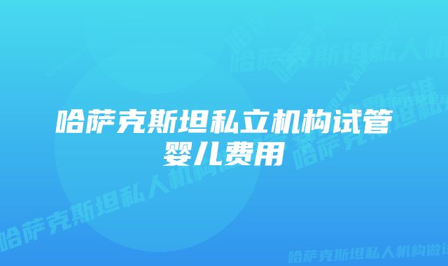 哈萨克斯坦私立机构试管婴儿费用