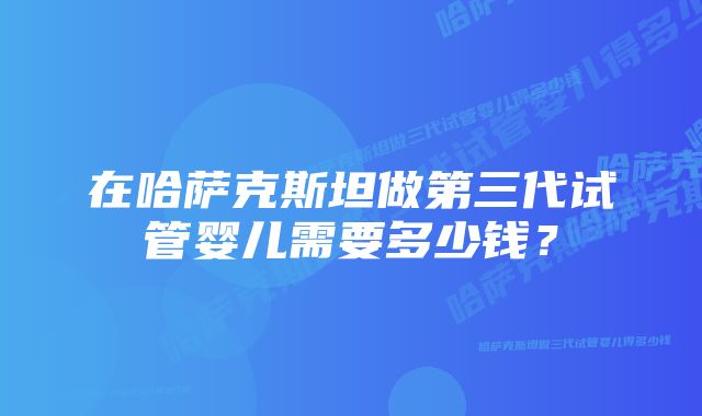 在哈萨克斯坦做第三代试管婴儿需要多少钱？