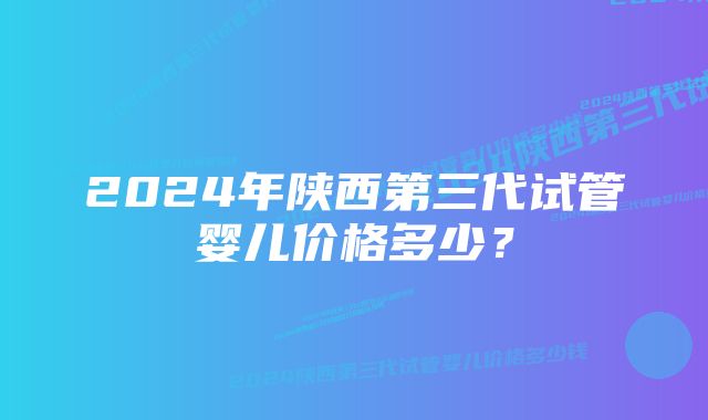 2024年陕西第三代试管婴儿价格多少？