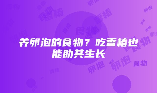 养卵泡的食物？吃香椿也能助其生长