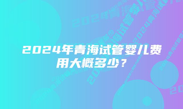 2024年青海试管婴儿费用大概多少？