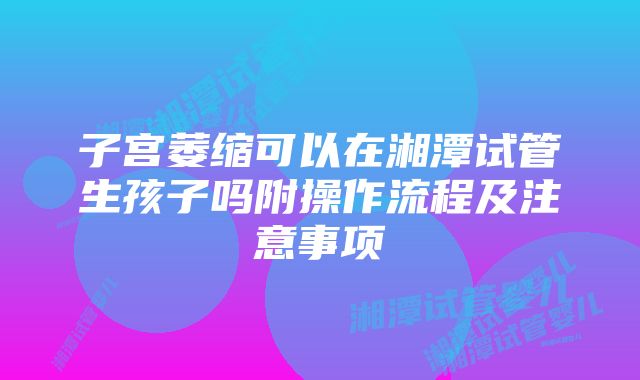 子宫萎缩可以在湘潭试管生孩子吗附操作流程及注意事项