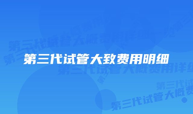 第三代试管大致费用明细