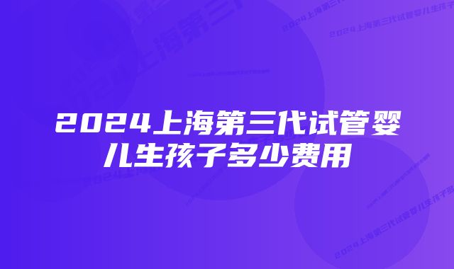 2024上海第三代试管婴儿生孩子多少费用