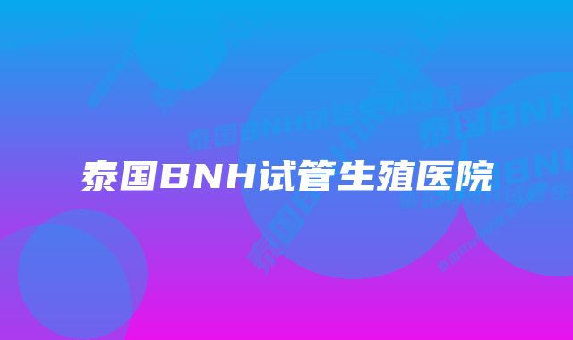 泰国BNH试管生殖医院