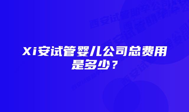 Xi安试管婴儿公司总费用是多少？