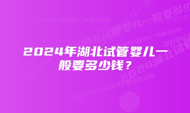 2024年湖北试管婴儿一般要多少钱？