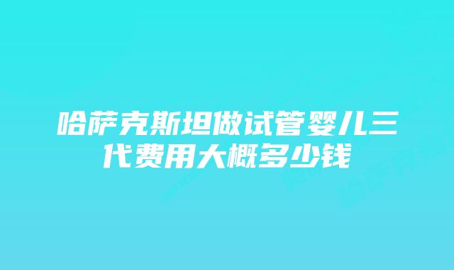 哈萨克斯坦做试管婴儿三代费用大概多少钱