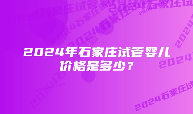 2024年石家庄试管婴儿价格是多少？