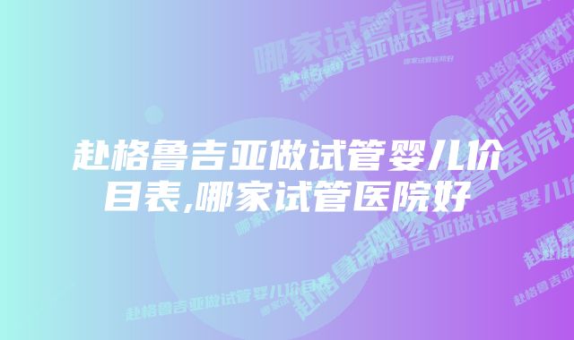 赴格鲁吉亚做试管婴儿价目表,哪家试管医院好