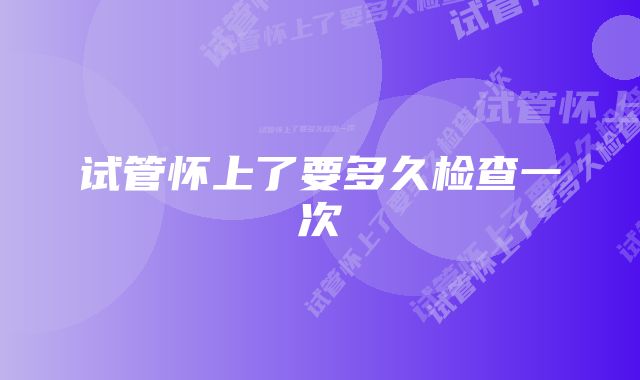 试管怀上了要多久检查一次