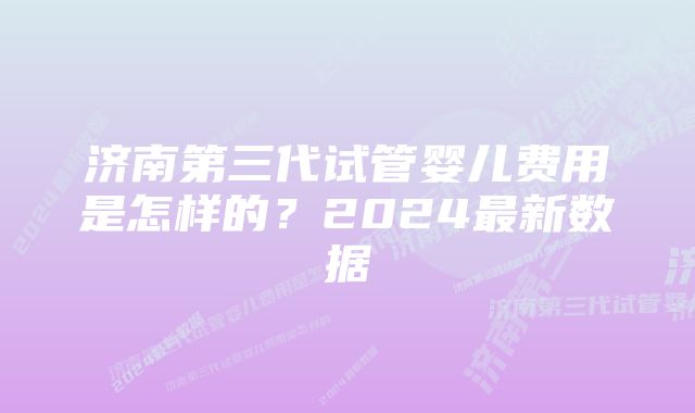 济南第三代试管婴儿费用是怎样的？2024最新数据