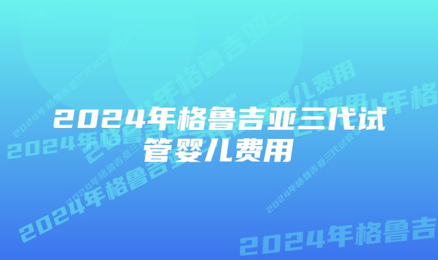 2024年格鲁吉亚三代试管婴儿费用