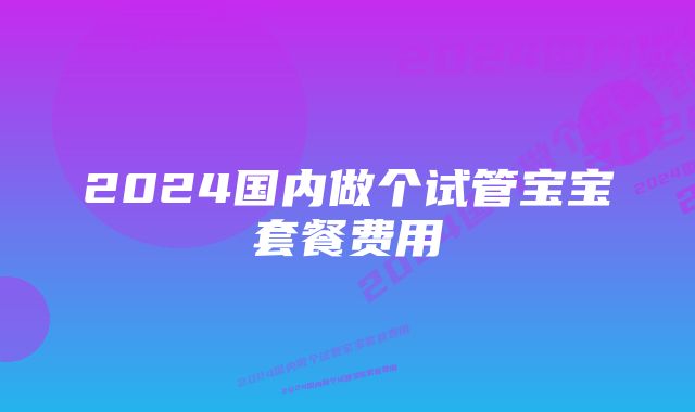 2024国内做个试管宝宝套餐费用