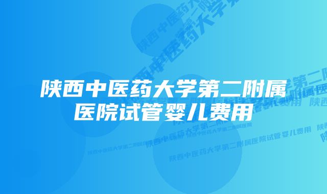 陕西中医药大学第二附属医院试管婴儿费用