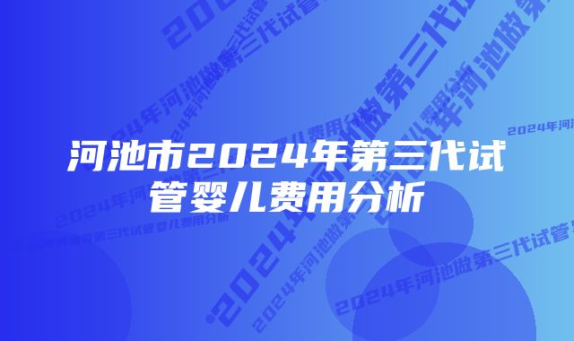 河池市2024年第三代试管婴儿费用分析