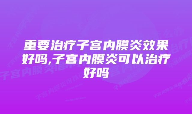 重要治疗子宫内膜炎效果好吗,子宫内膜炎可以治疗好吗