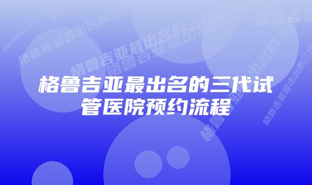 格鲁吉亚最出名的三代试管医院预约流程