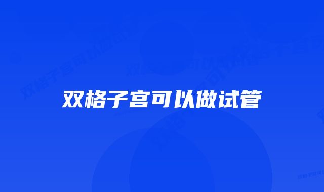 双格子宫可以做试管