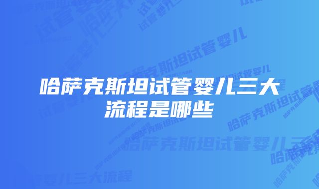 哈萨克斯坦试管婴儿三大流程是哪些