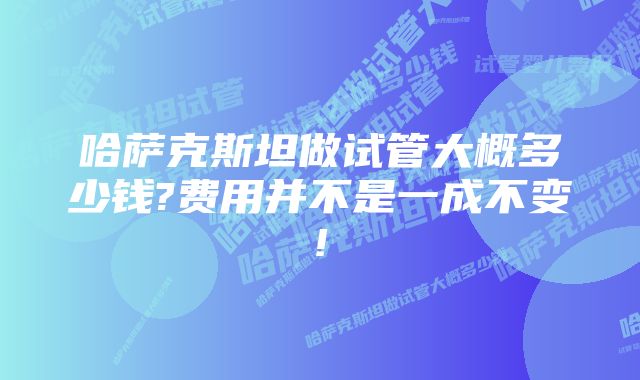 哈萨克斯坦做试管大概多少钱?费用并不是一成不变!