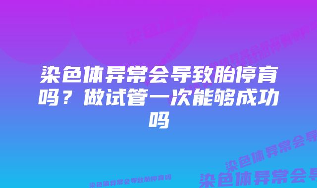 染色体异常会导致胎停育吗？做试管一次能够成功吗