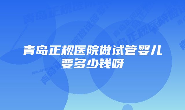 青岛正规医院做试管婴儿要多少钱呀