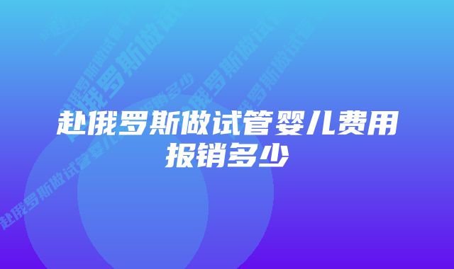 赴俄罗斯做试管婴儿费用报销多少