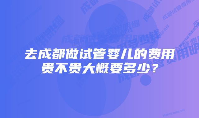 去成都做试管婴儿的费用贵不贵大概要多少？