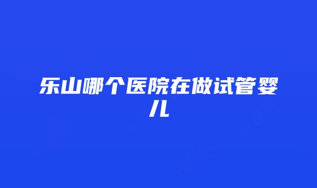 乐山哪个医院在做试管婴儿