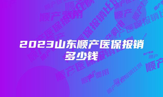 2023山东顺产医保报销多少钱