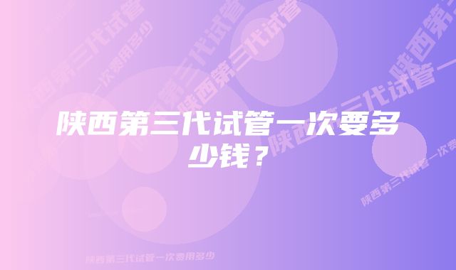 陕西第三代试管一次要多少钱？