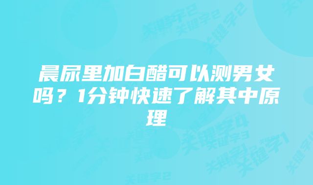 晨尿里加白醋可以测男女吗？1分钟快速了解其中原理