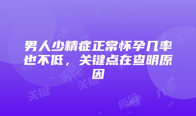 男人少精症正常怀孕几率也不低，关键点在查明原因