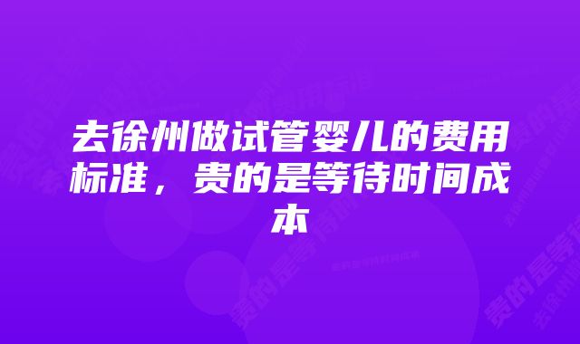 去徐州做试管婴儿的费用标准，贵的是等待时间成本