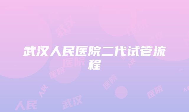 武汉人民医院二代试管流程