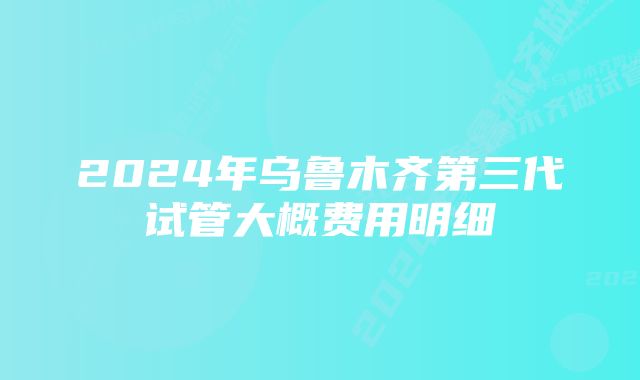 2024年乌鲁木齐第三代试管大概费用明细