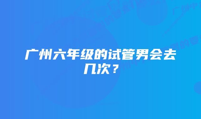 广州六年级的试管男会去几次？