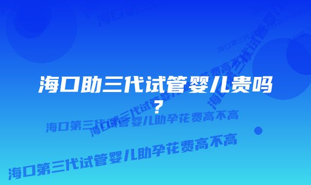 海口助三代试管婴儿贵吗？