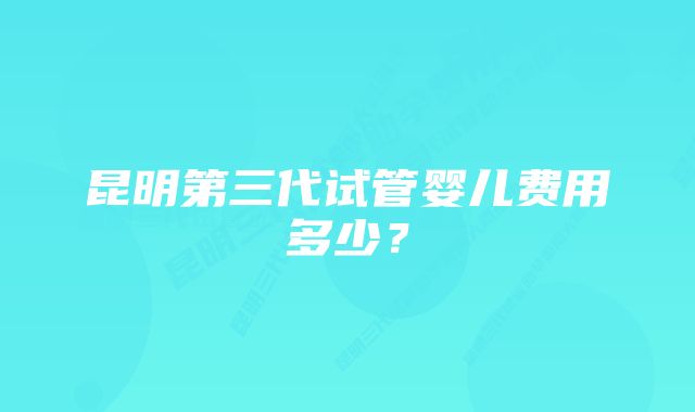 昆明第三代试管婴儿费用多少？