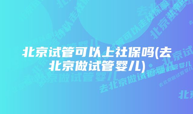 北京试管可以上社保吗(去北京做试管婴儿)