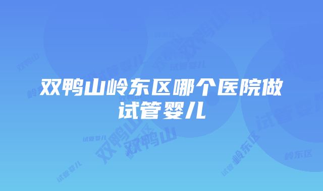 双鸭山岭东区哪个医院做试管婴儿