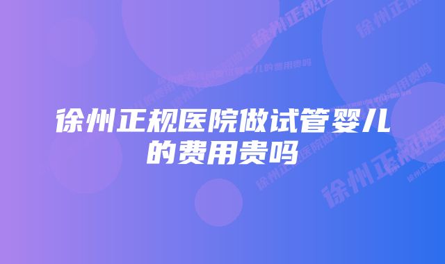 徐州正规医院做试管婴儿的费用贵吗