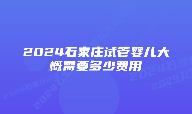 2024石家庄试管婴儿大概需要多少费用