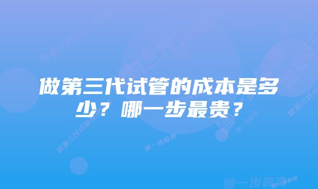 做第三代试管的成本是多少？哪一步最贵？