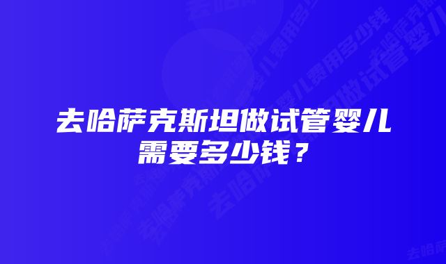 去哈萨克斯坦做试管婴儿需要多少钱？