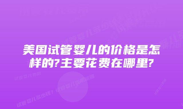 美国试管婴儿的价格是怎样的?主要花费在哪里?