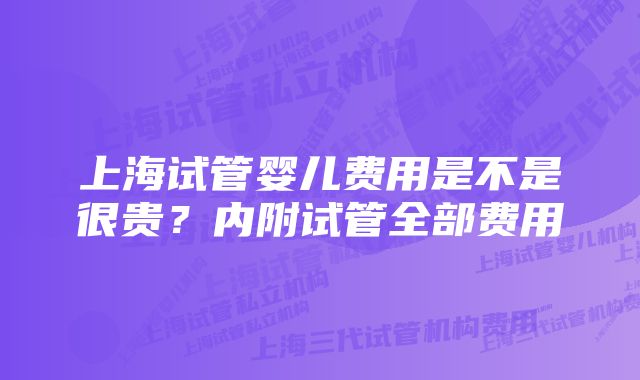 上海试管婴儿费用是不是很贵？内附试管全部费用