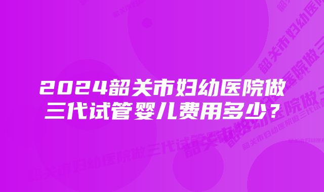 2024韶关市妇幼医院做三代试管婴儿费用多少？